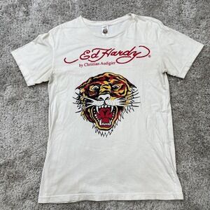 Vintage Ed Hardy Shirt Mens M Tiger Tattoo Graphic Christian Audigier USA Made